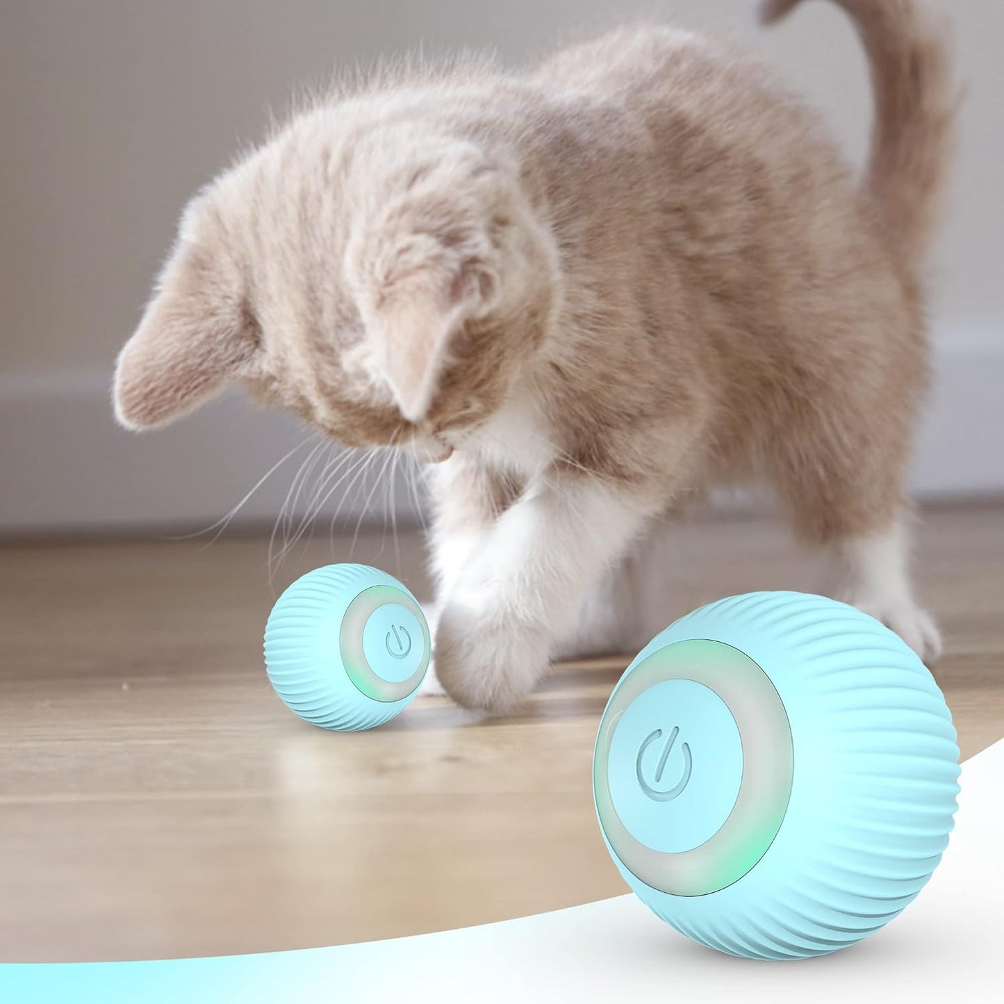 360° Katzenspielball mit LED & USB – Interaktives Katzenspielzeug