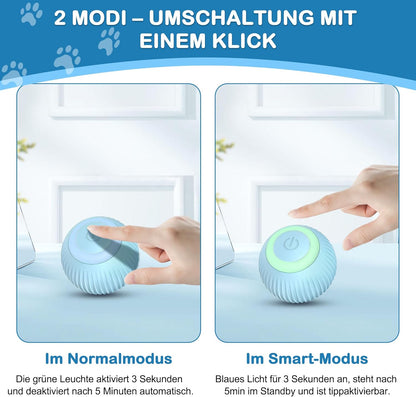 360° Katzenspielball mit LED & USB – Interaktives Katzenspielzeug