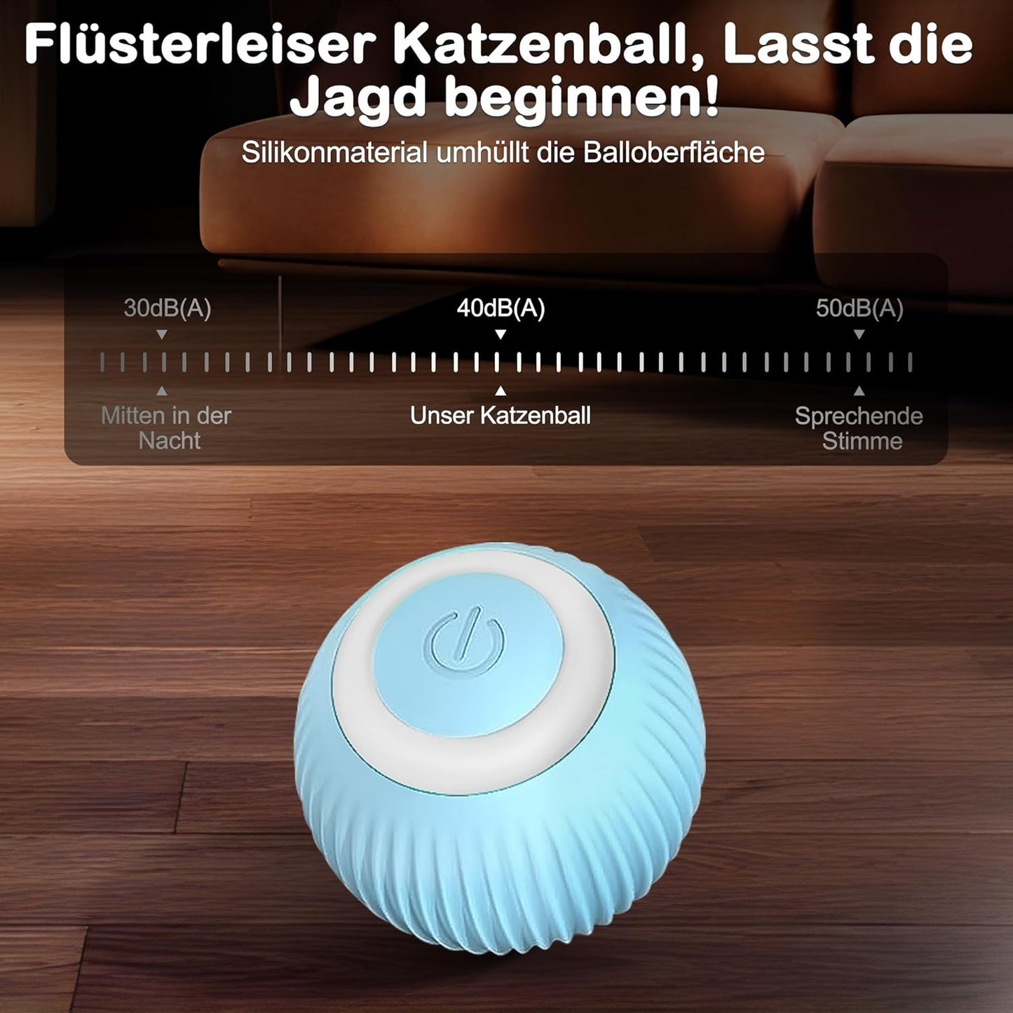 360° Katzenspielball mit LED & USB – Interaktives Katzenspielzeug