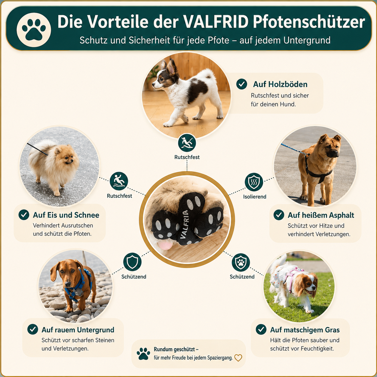 Anti-Rutsch Pfotenpads für Hunde