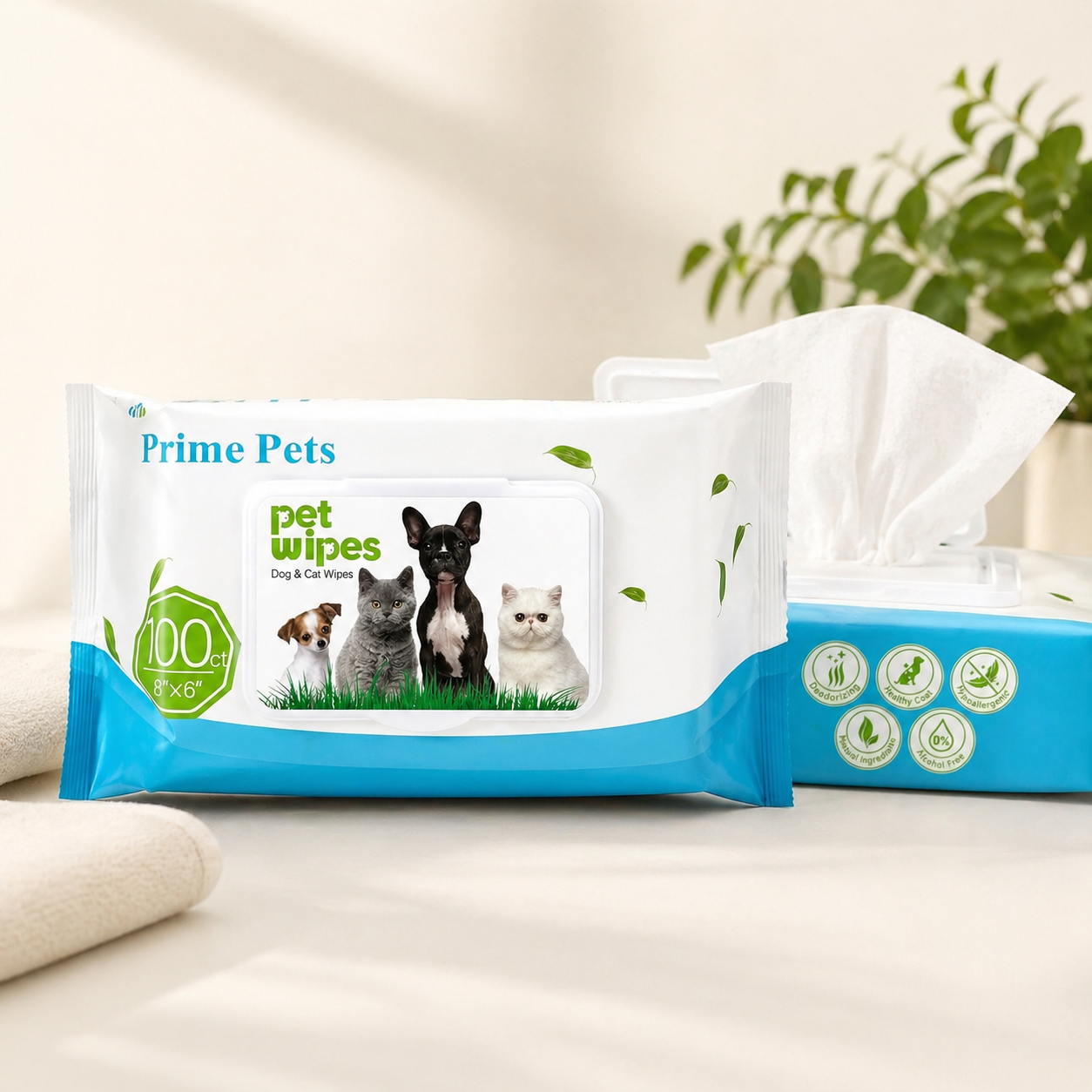 Feuchttücher Hund & Katze 3×100 Stk.