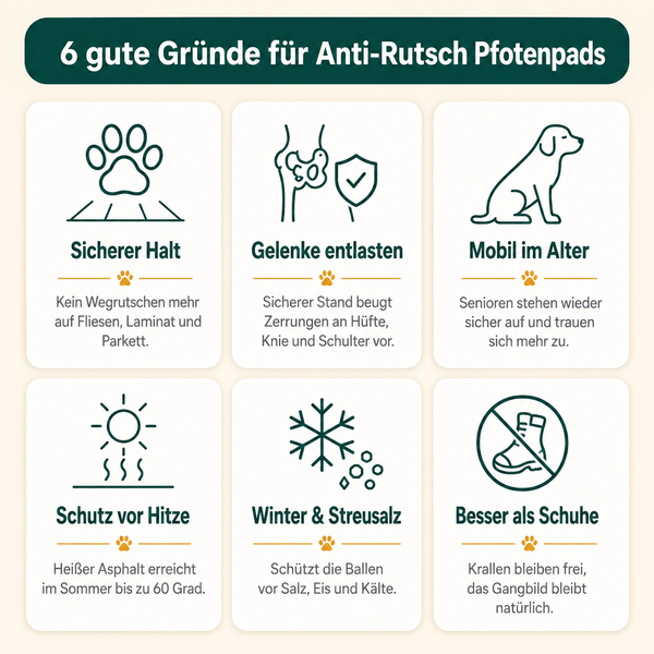 Anti-Rutsch Pfotenpads für Hunde